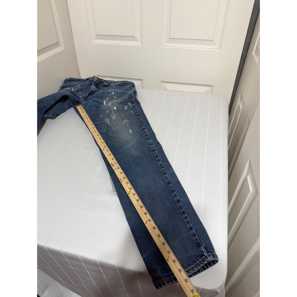 Vintage Levis 550 Relaxed Fit Jeans Men 31x34 USA Made Paint Splatter Distressed - Picture 8 of 11